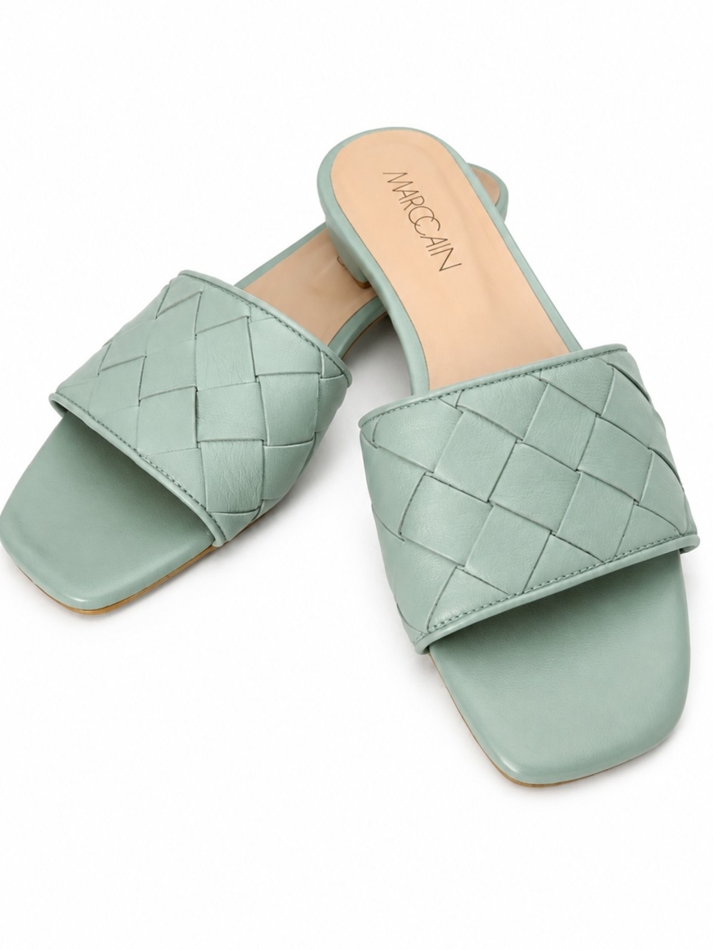 Marc Cain Leather Mint Green Slide Sandals